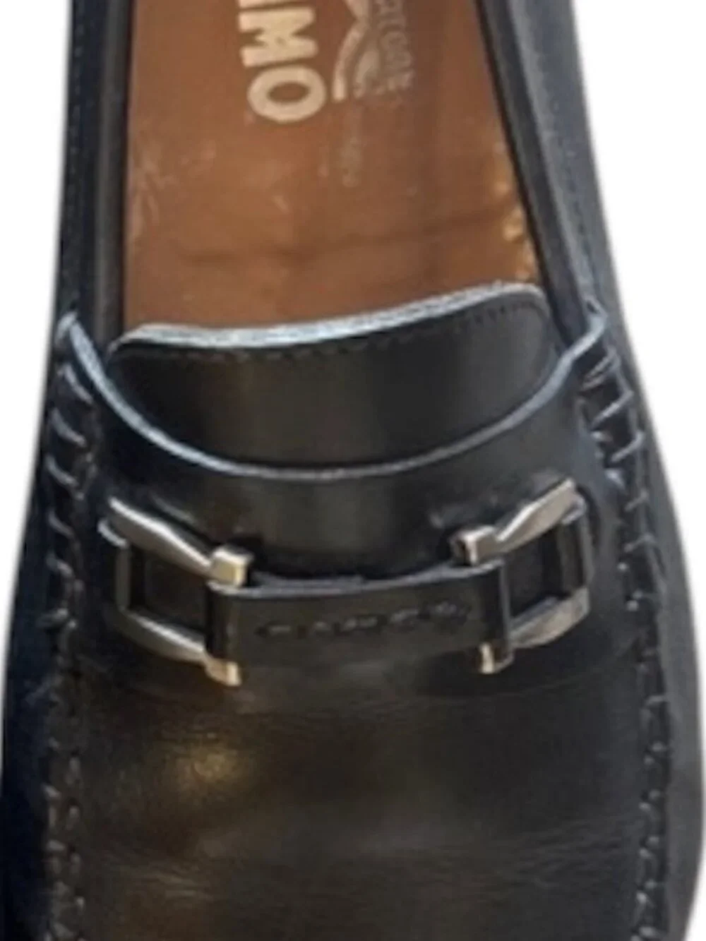 Salvatore Ferragamo Leather Bit Moccasins Men's Size 8.5 Black Quiet Luxury